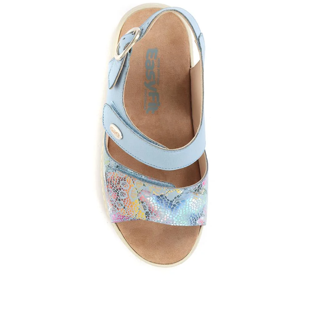 Extra Wide Fit Ladies Sandals - KORA / 320 187 - Denim - Image 4