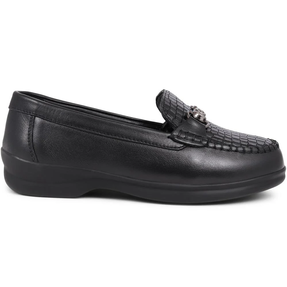 Extra-Wide Fit Leather Loafers - KADENCE / 325 574 - Black - Image 2