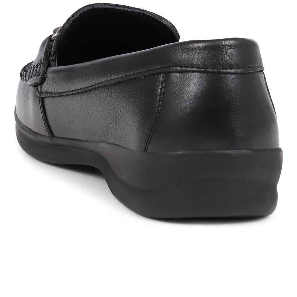 Extra-Wide Fit Leather Loafers - KADENCE / 325 574 - Black - Image 3