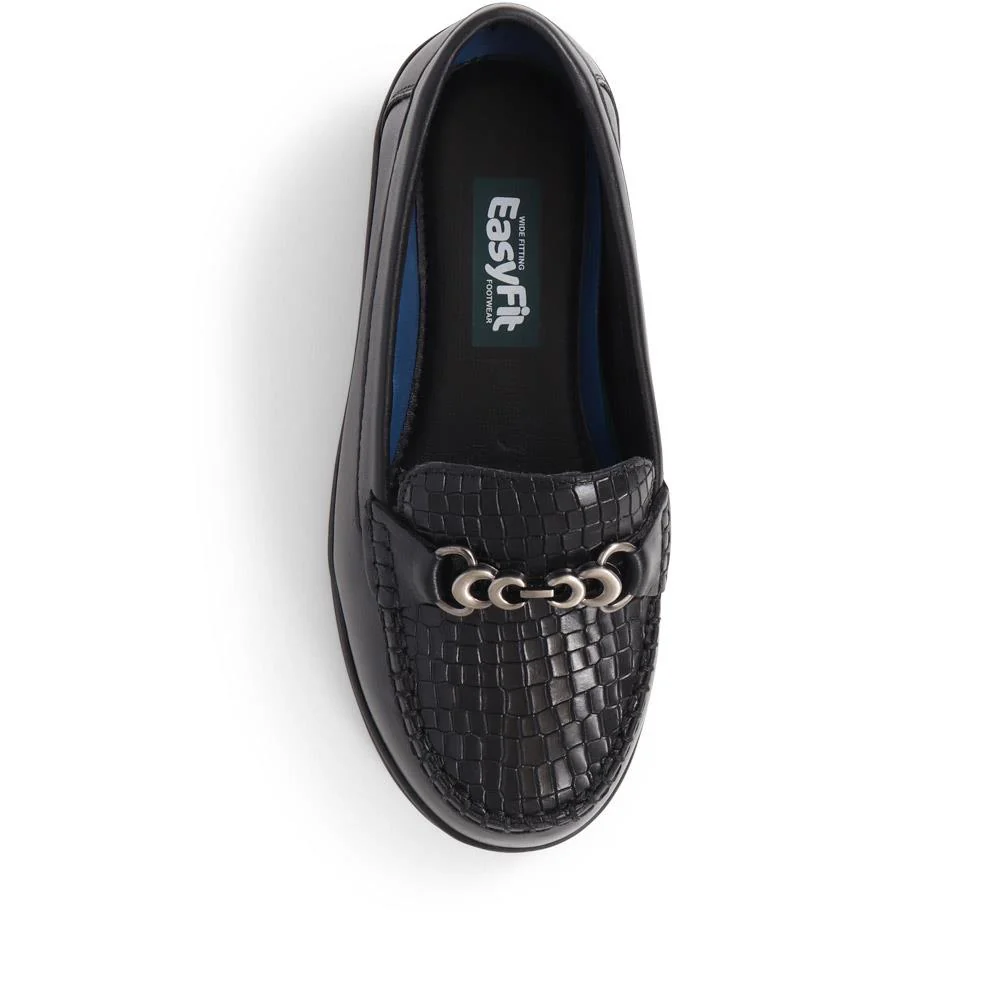 Extra-Wide Fit Leather Loafers - KADENCE / 325 574 - Black - Image 5