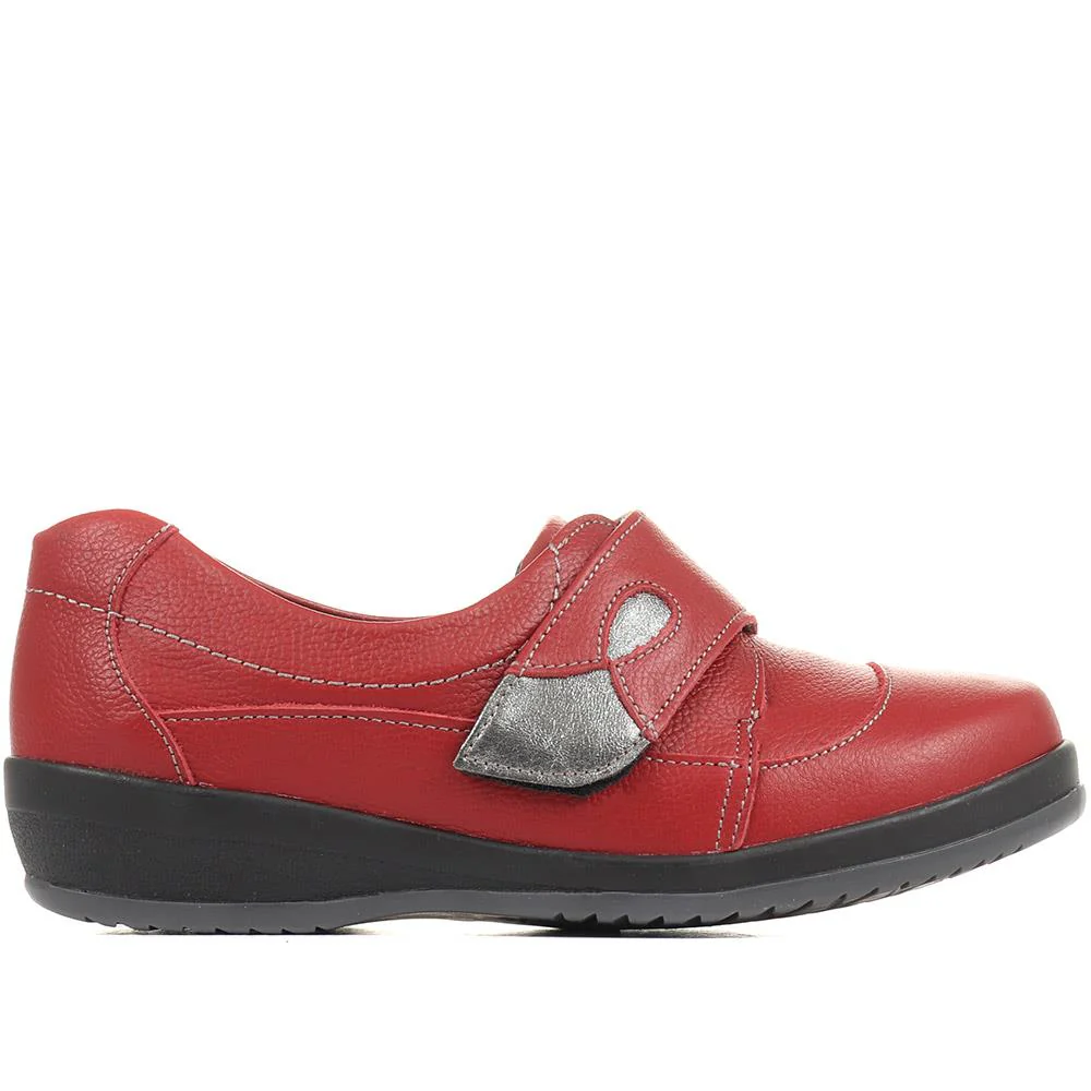 Extra Wide Fit Leather Shoes - CORNELIA / 322 978 - Burgundy - Image 2