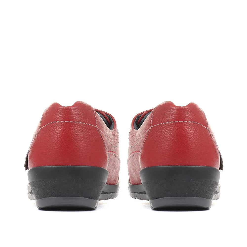 Extra Wide Fit Leather Shoes - CORNELIA / 322 978 - Burgundy - Image 3