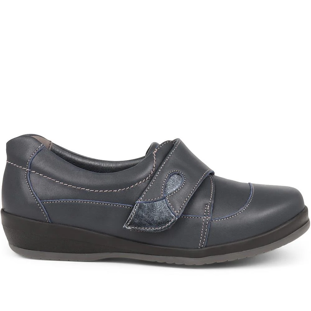 Extra Wide Fit Leather Shoes - CORNELIA / 322 978 - Navy - Image 2