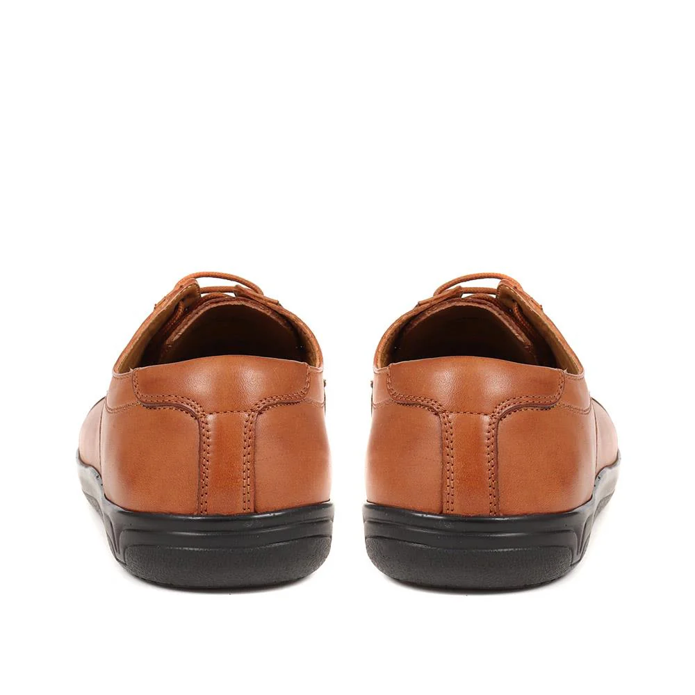 Extra Wide Fit Leather Shoes - CRISTIANO / 323 745 - Dark Tan - Image 3