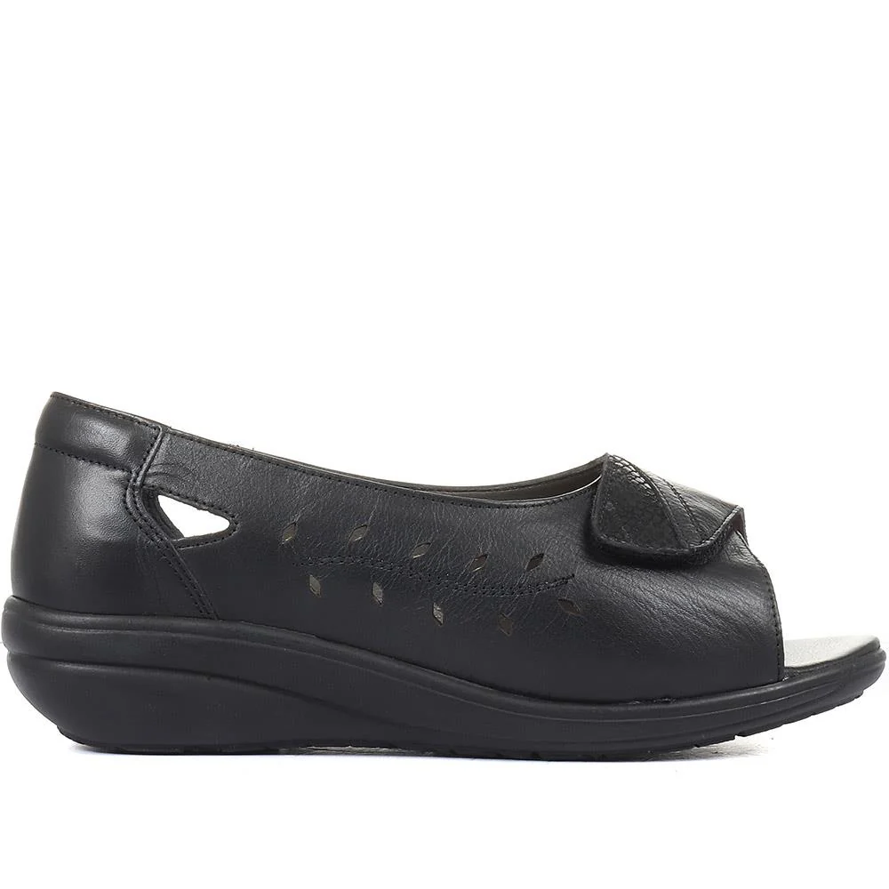 Extra-Wide Fit Leather Shoes - KRISTEN / 320 437 - Black - Image 2