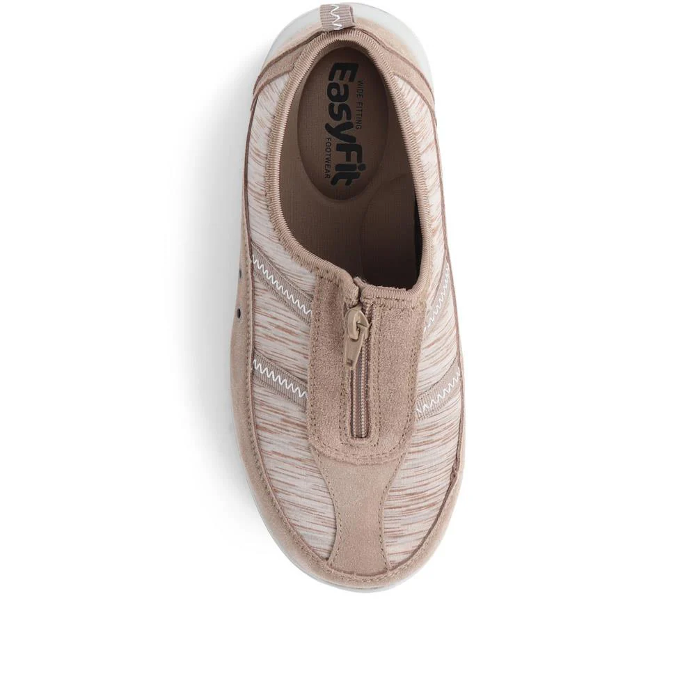 Extra-Wide Fit Memory Foam Trainers - ELANA / 324 089 - Taupe Multi - Image 3