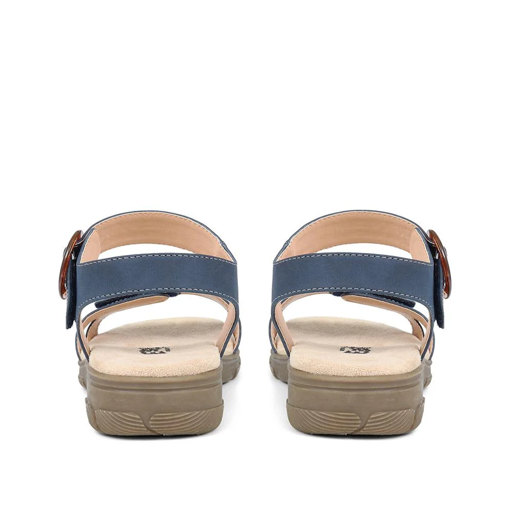 Extra-Wide Fit Sandals - ENRICHETTA / 323 490 - Navy - Image 3