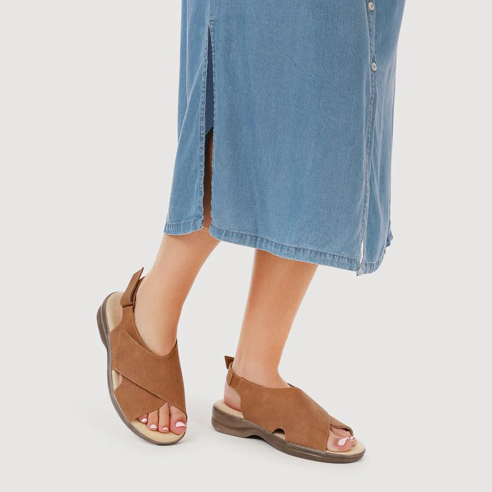 Extra-Wide-Fit Slingback Sandals - CADHA / 327 198 - Tan - Image 5