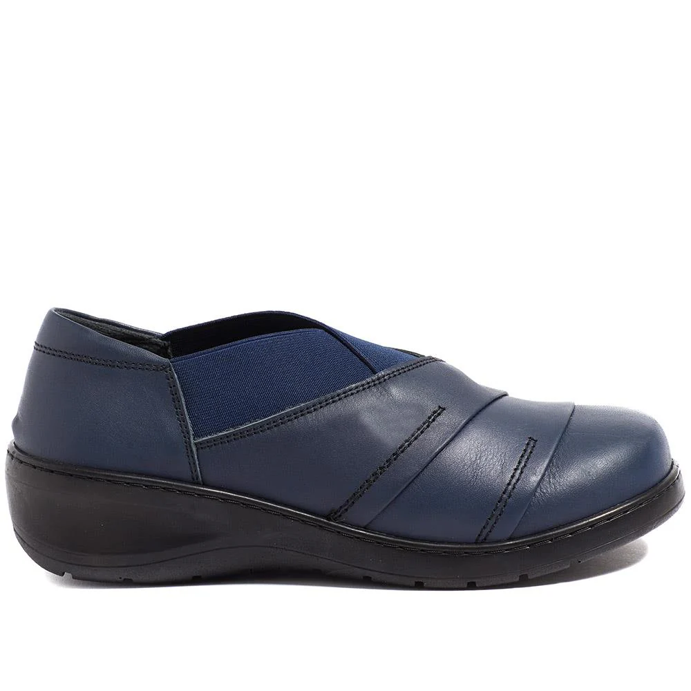 Extra-Wide Fit Slip On Shoes - MEGHAN / 320 189 - Navy - Image 2