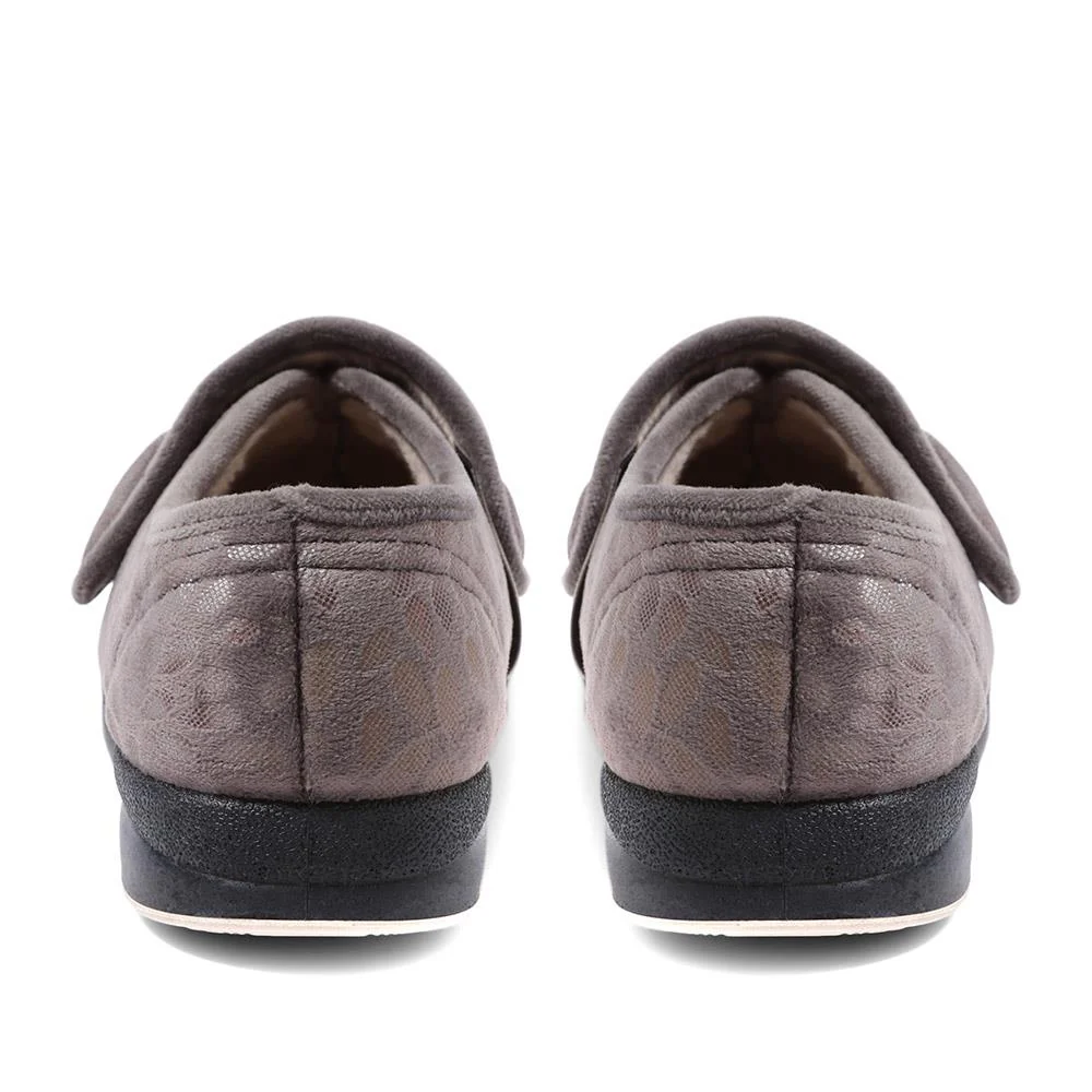 Extra-Wide Fit Slippers - AMINA / 323 506 - Grey - Image 3