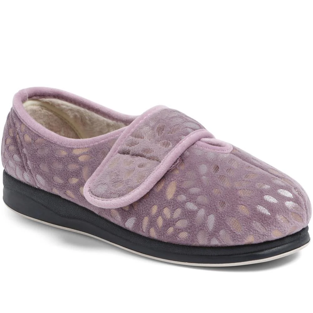 Extra-Wide Fit Slippers - AMINA / 323 506 - Lilac