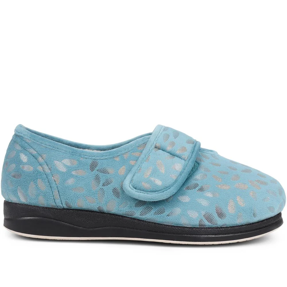 Extra-Wide Fit Slippers - AMINA / 323 506 - Teal - Image 2