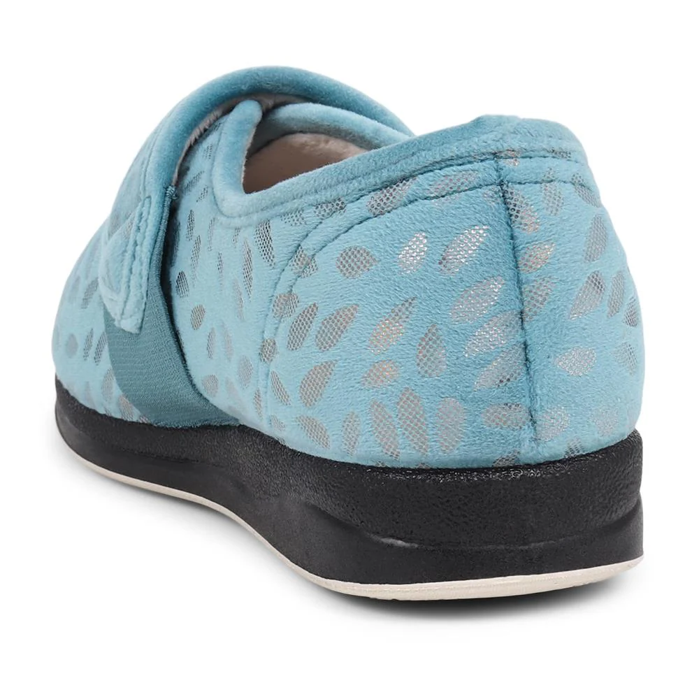 Extra-Wide Fit Slippers - AMINA / 323 506 - Teal - Image 3