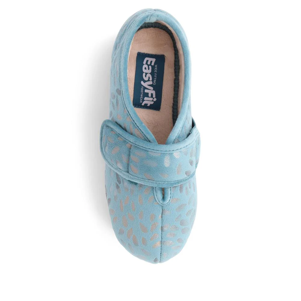 Extra-Wide Fit Slippers - AMINA / 323 506 - Teal - Image 5