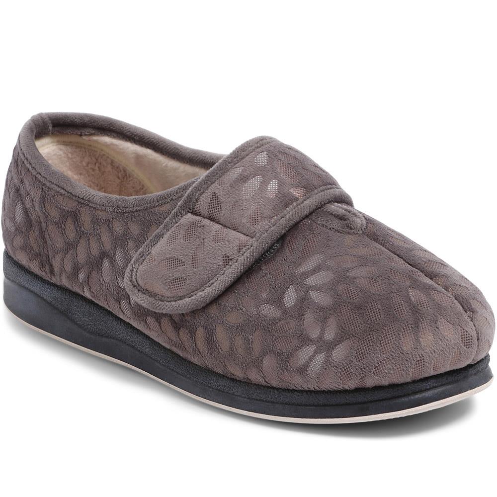 Extra-Wide Fit Slippers - AMINA / 323 506 - Grey