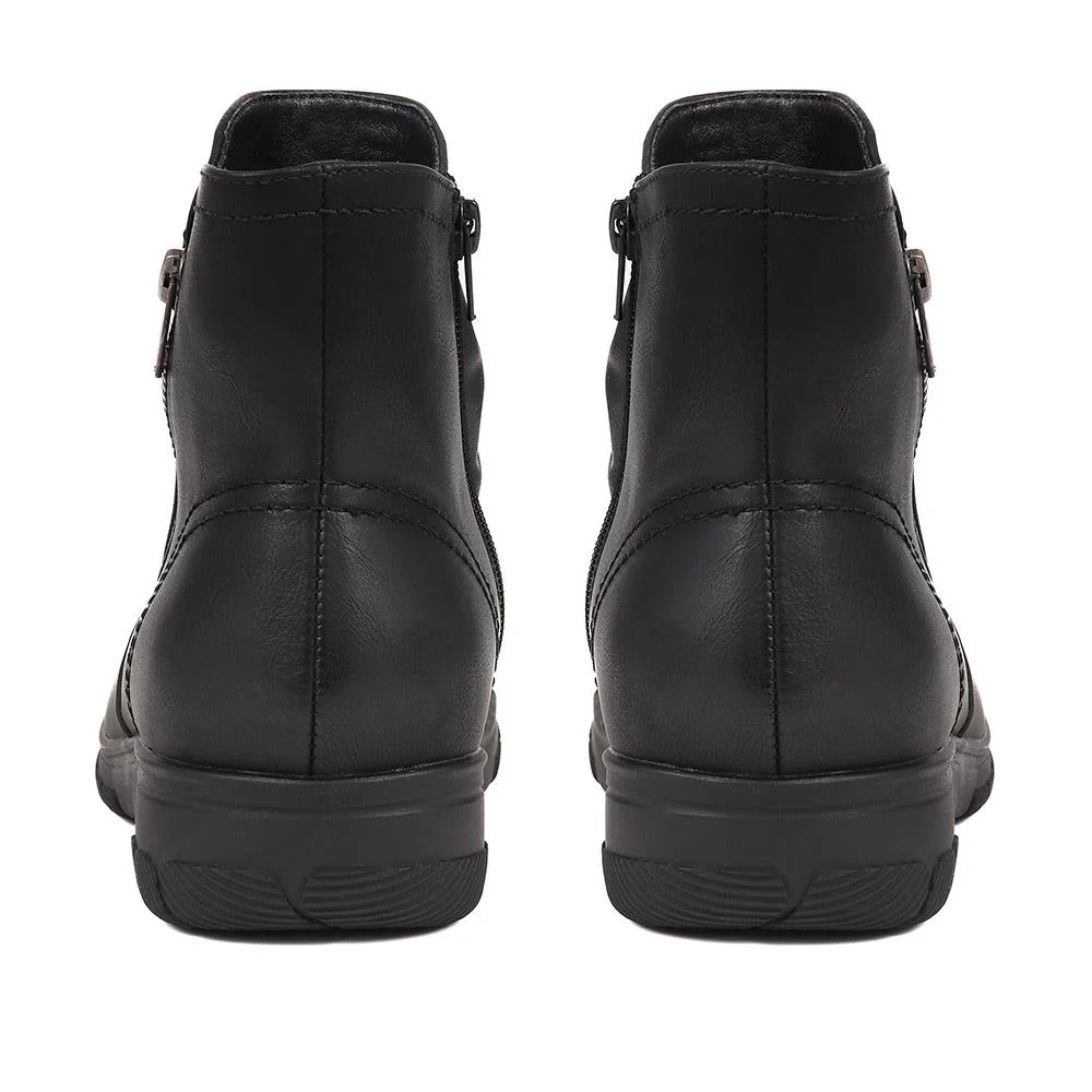 Extra-Wide Fit Smart Ankle Boots - WINFREY / 324 198 - Black - Image 3