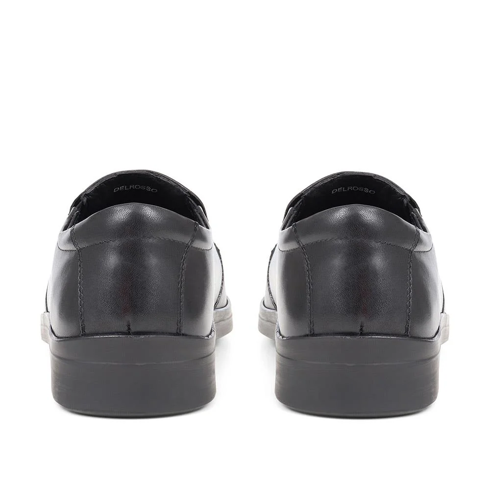 Extra Wide Fit Smart Leather Slip-Ons - DELROSSO / 324 141 - Black - Image 3
