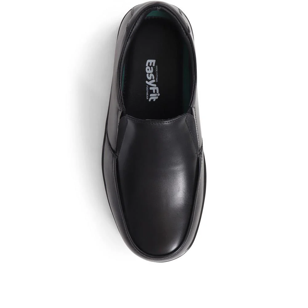 Extra Wide Fit Smart Leather Slip-Ons - DELROSSO / 324 141 - Black - Image 5
