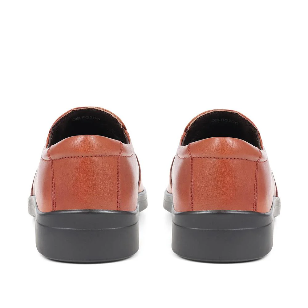 Extra Wide Fit Smart Leather Slip-Ons - DELROSSO / 324 141 - Tan - Image 3