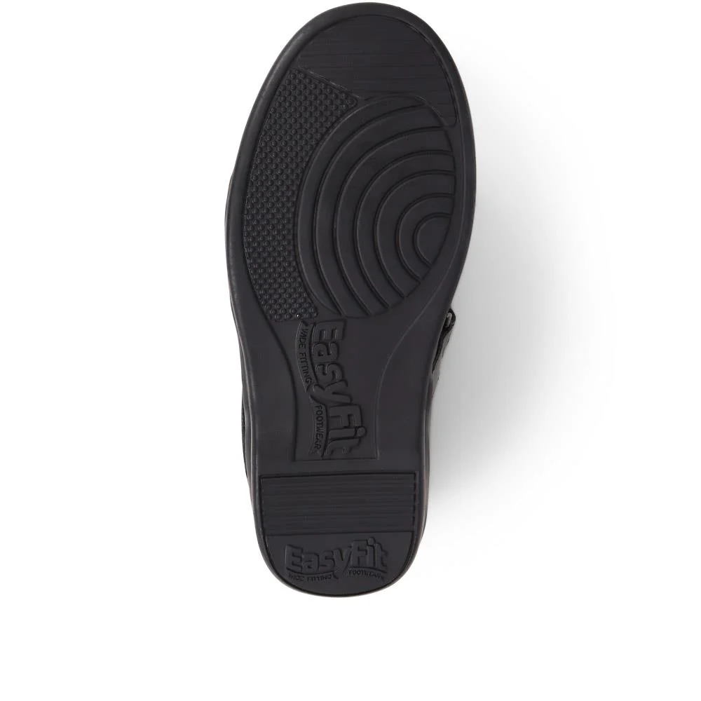 Extra Wide Fit Touch Fasten Leather Mary Janes - LIZBET / 323 992 - Black - Image 4