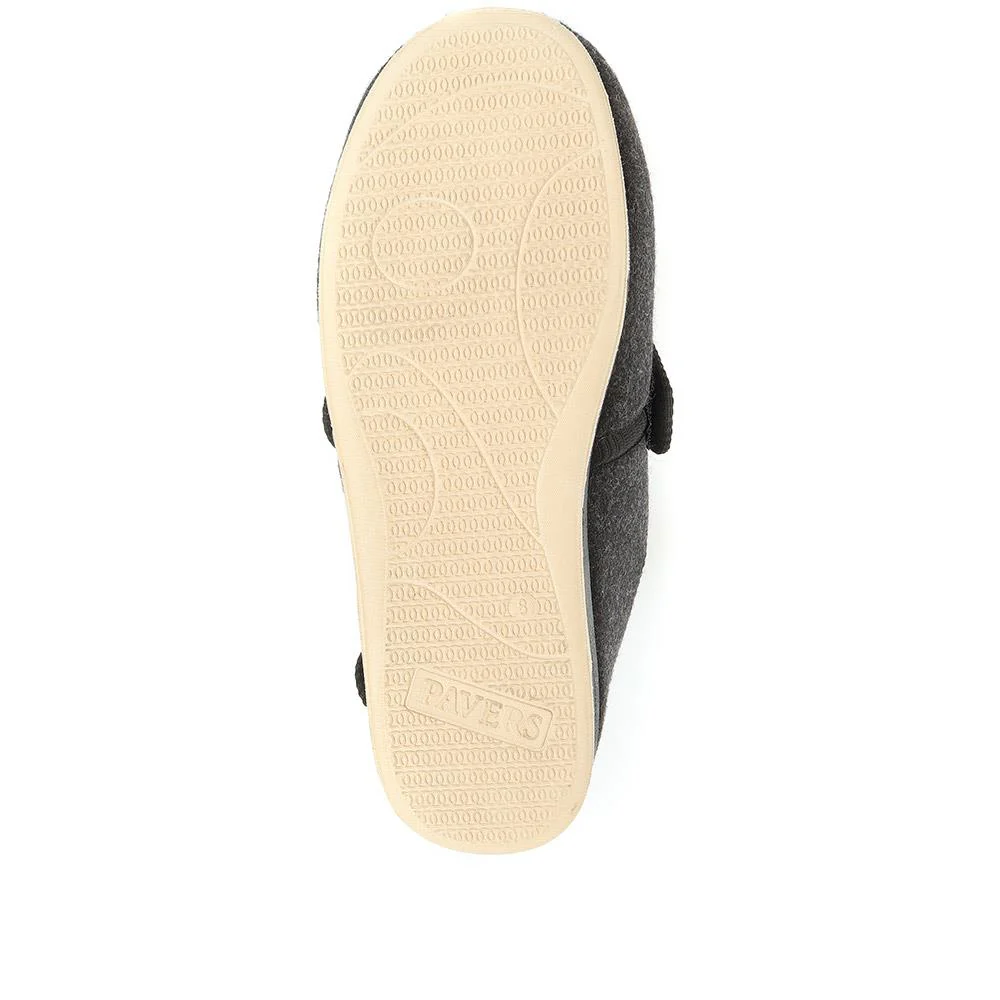Extra-Wide-Fit Touch-Fastening Slippers - ARNOLDO / 321 148 - Black-Grey - Image 6