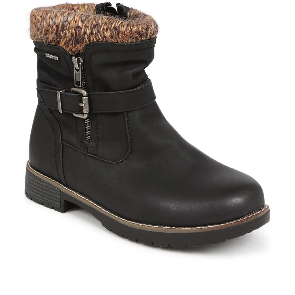 Extra-Wide Knitted Cuff Ankle Boots - BEE / 324 435
