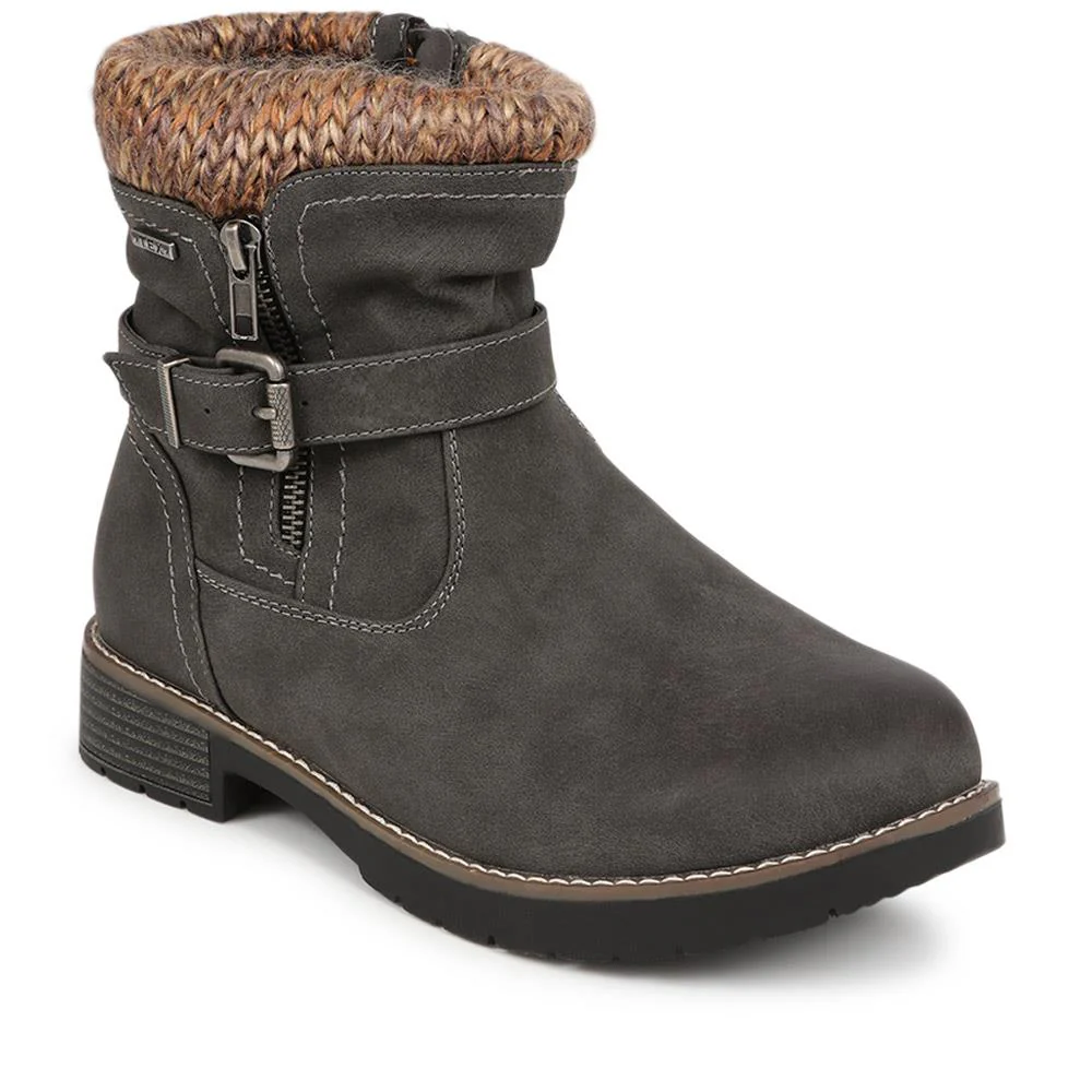 Extra-Wide Knitted Cuff Ankle Boots - BEE / 324 435 - Image 3