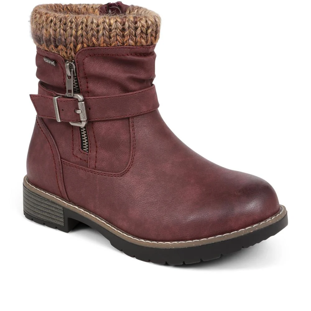 Extra-Wide Knitted Cuff Ankle Boots - BEE / 324 435 - Image 4