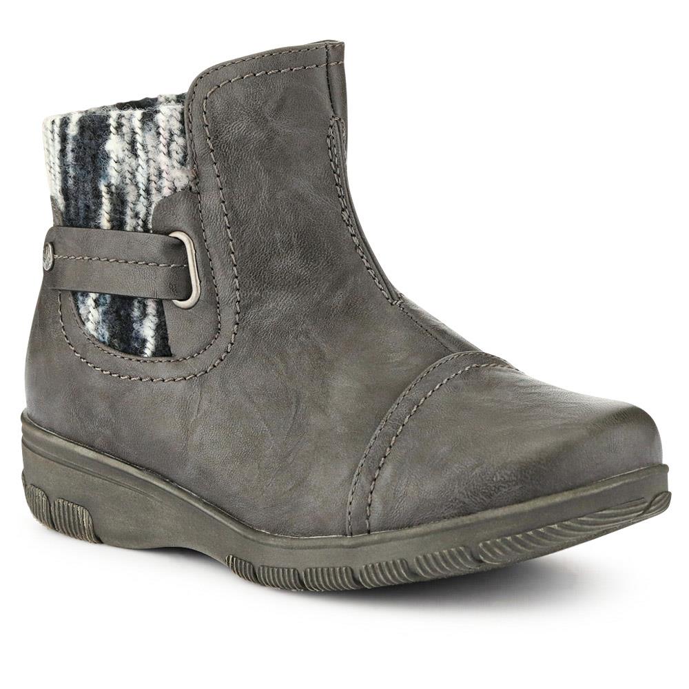 Extra-Wide Knitted Cuff Ankle Boots - CLARISA / 326 581 - Image 3