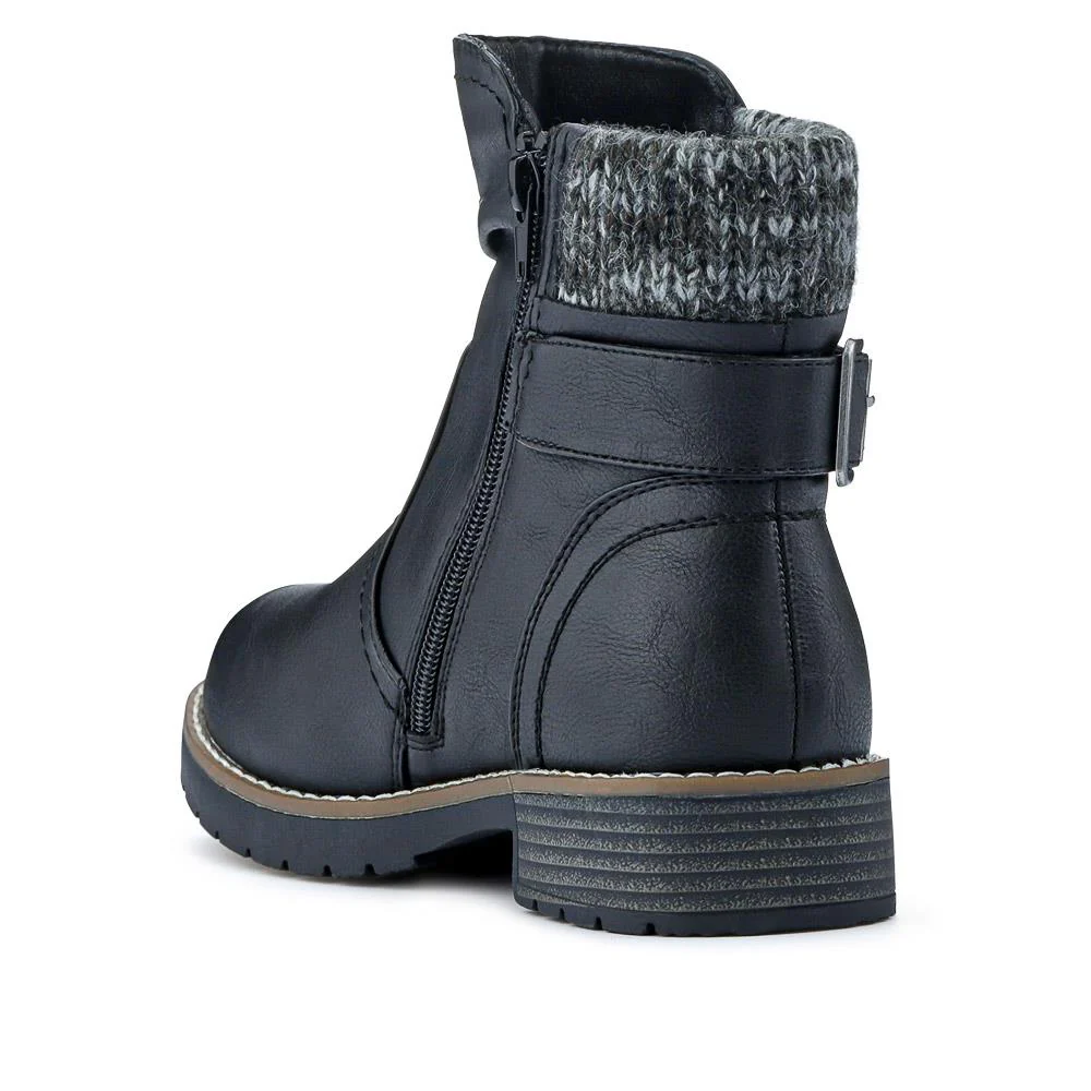 Extra-Wide Knitted Cuff Boots - BELLINI / 326 750 - Black - Image 3