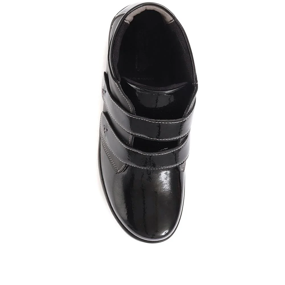 Extra Wide Leather Ankle Boots - AMORA / 322 670 - Black Patent - Image 4
