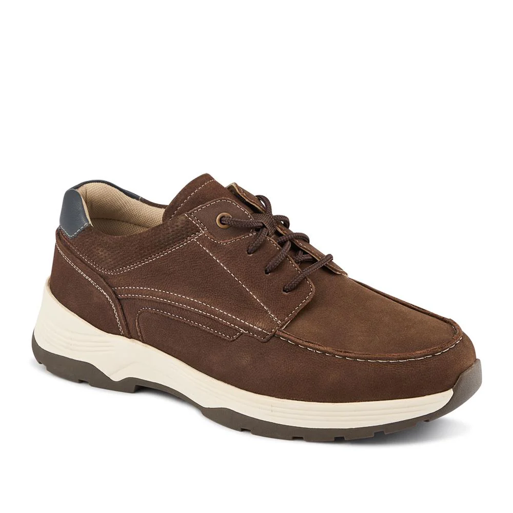 Extra-Wide Leather Casual Shoes - KRISTOPH / 326 962 - Brown