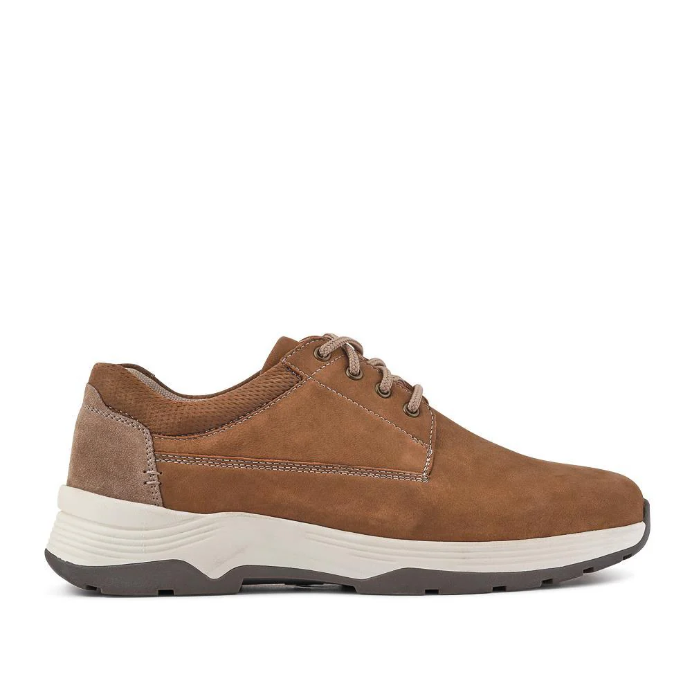 Extra-Wide Leather Casual Shoes - KRISTOPH / 326 962 - Brown - Image 2