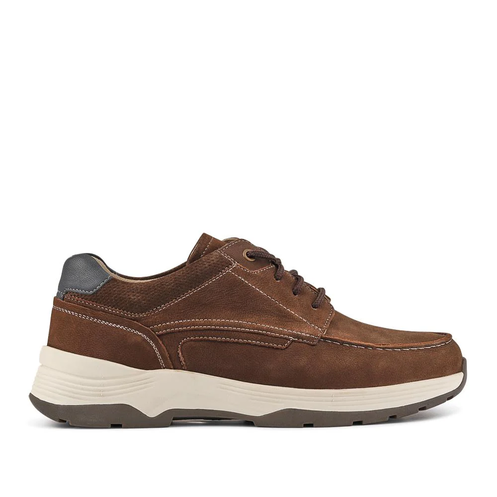 Extra-Wide Leather Casual Shoes - KRISTOPH / 326 962 - Brown - Image 4