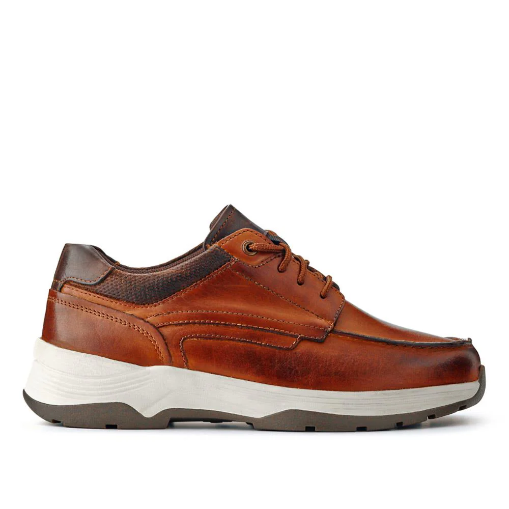 Extra-Wide Leather Casual Shoes - KRISTOPH / 326 962 - Cognac - Image 2