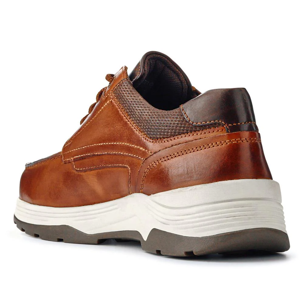 Extra-Wide Leather Casual Shoes - KRISTOPH / 326 962 - Cognac - Image 3