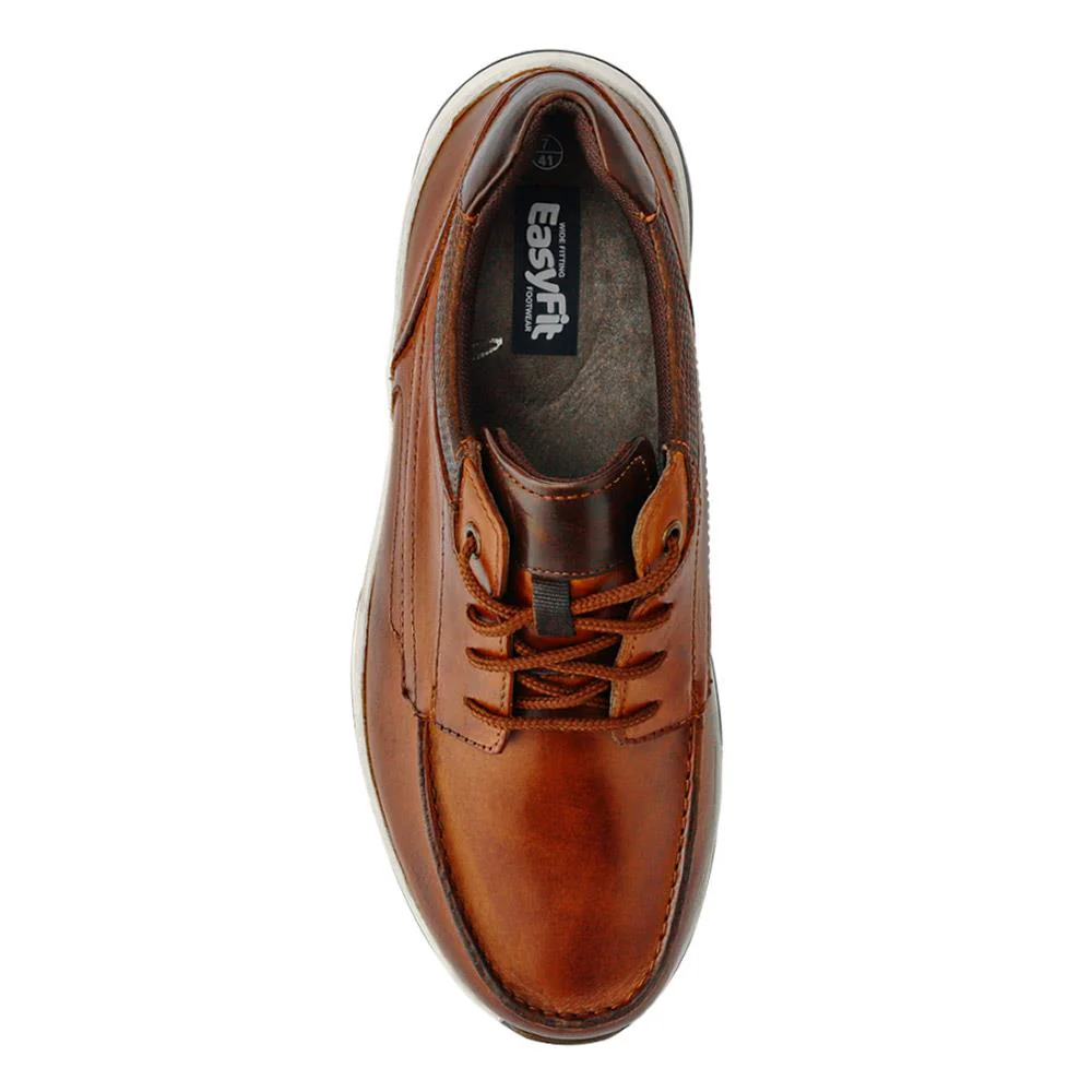 Extra-Wide Leather Casual Shoes - KRISTOPH / 326 962 - Cognac - Image 4