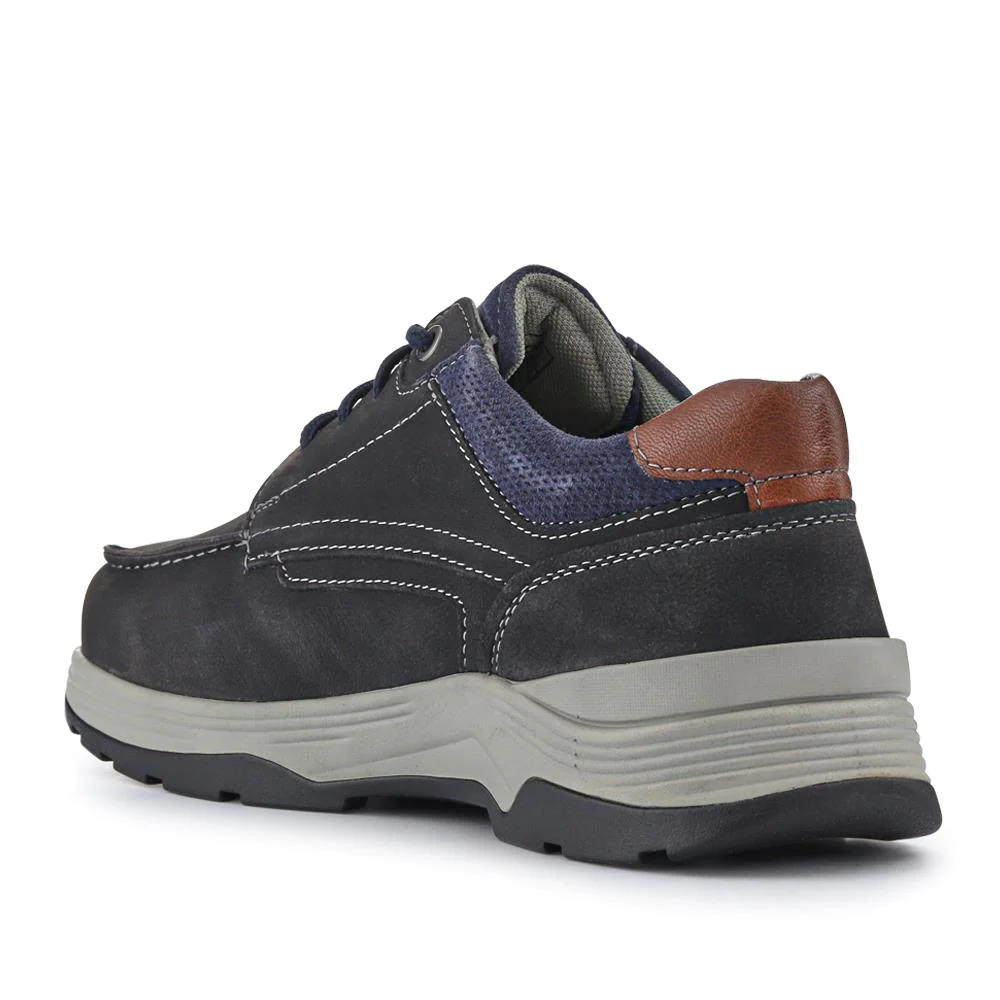 Extra-Wide Leather Casual Shoes - KRISTOPH / 326 962 - Navy - Image 3
