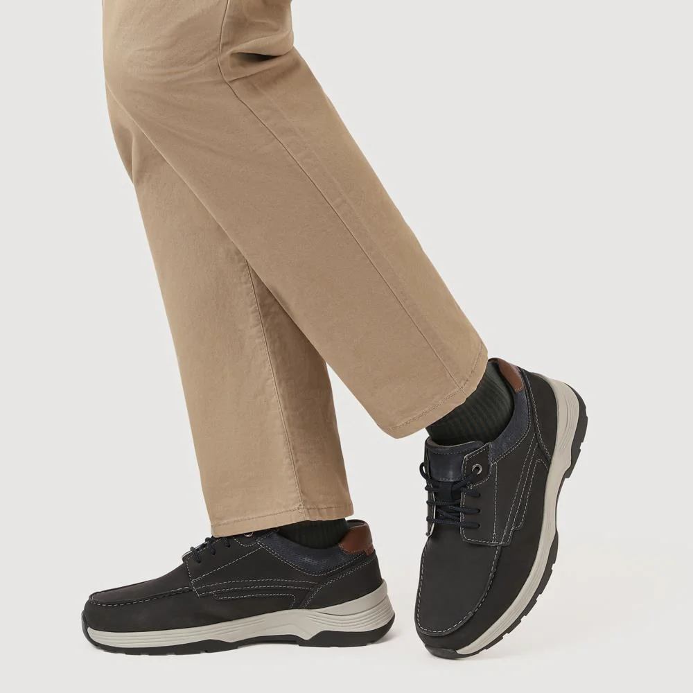 Extra-Wide Leather Casual Shoes - KRISTOPH / 326 962 - Navy - Image 5