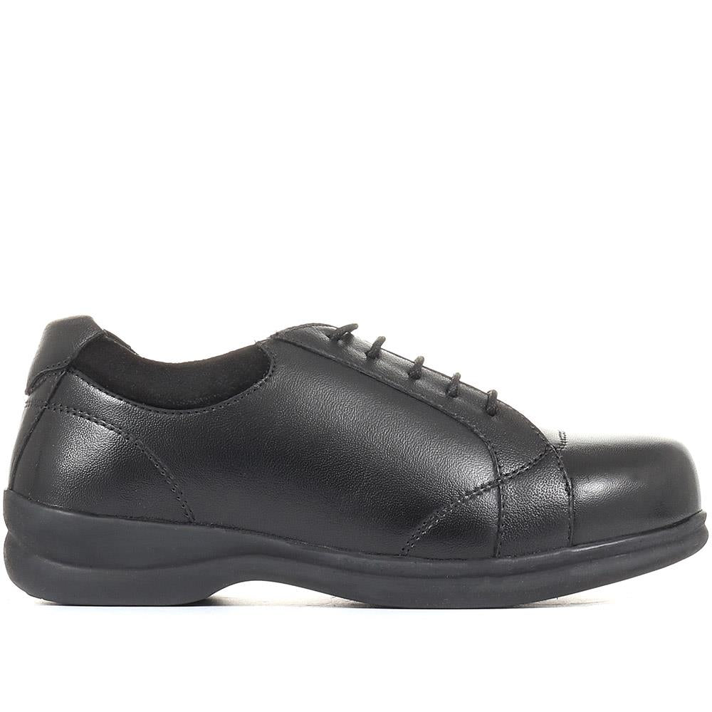 Extra Wide Leather Lace Up Shoes - LILLIE / 321 152 - Black - Image 2