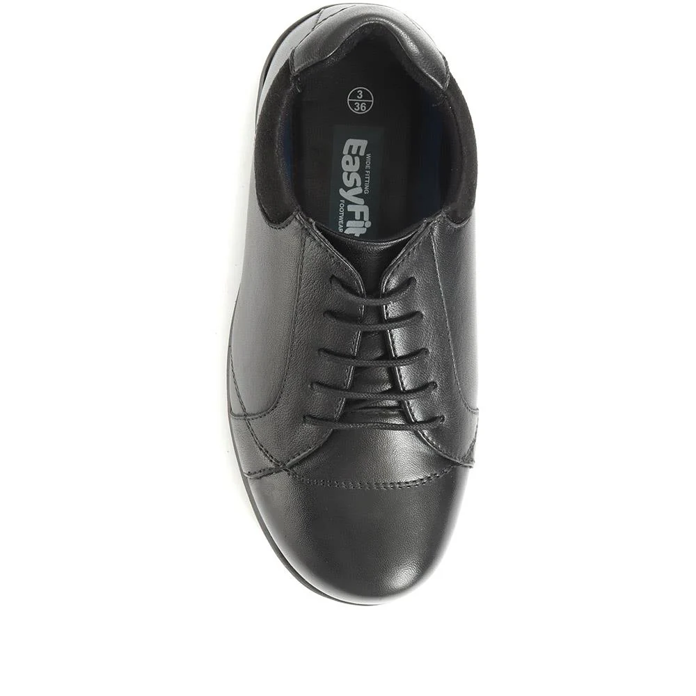Extra Wide Leather Lace Up Shoes - LILLIE / 321 152 - Black - Image 4