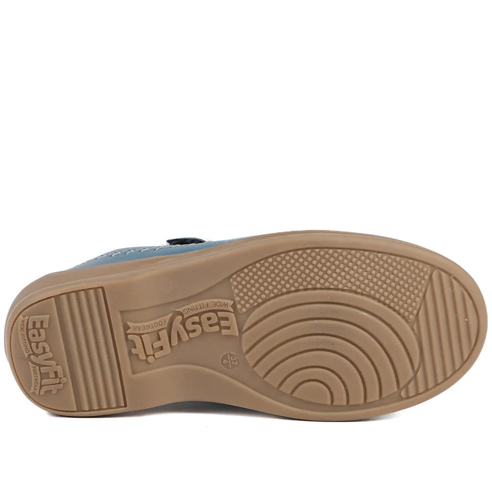 Extra-Wide Leather Mary Janes - TANTA / 327 206 - Denim - Image 5