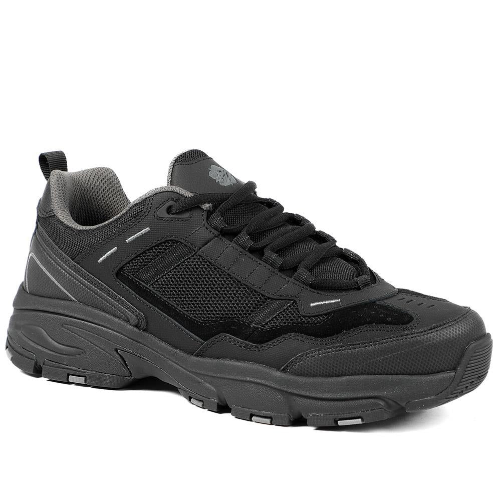 Extra Wide Leather Memory Foam Lace Up Trainers - BOJIE43019 / 329 260 - Image 2