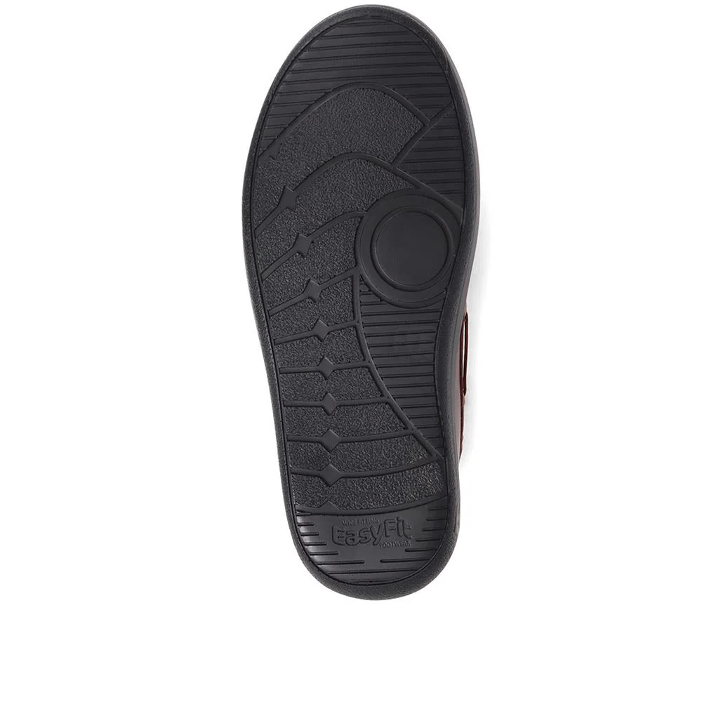 Extra Wide Leather Moccasins - RICARDO / 323 743 - Burgundy - Image 5
