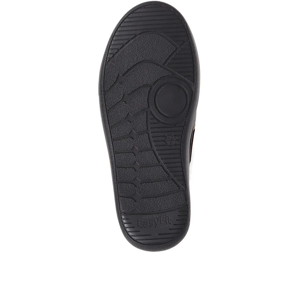 Extra Wide Leather Moccasins - RICARDO / 323 743 - Navy - Image 5