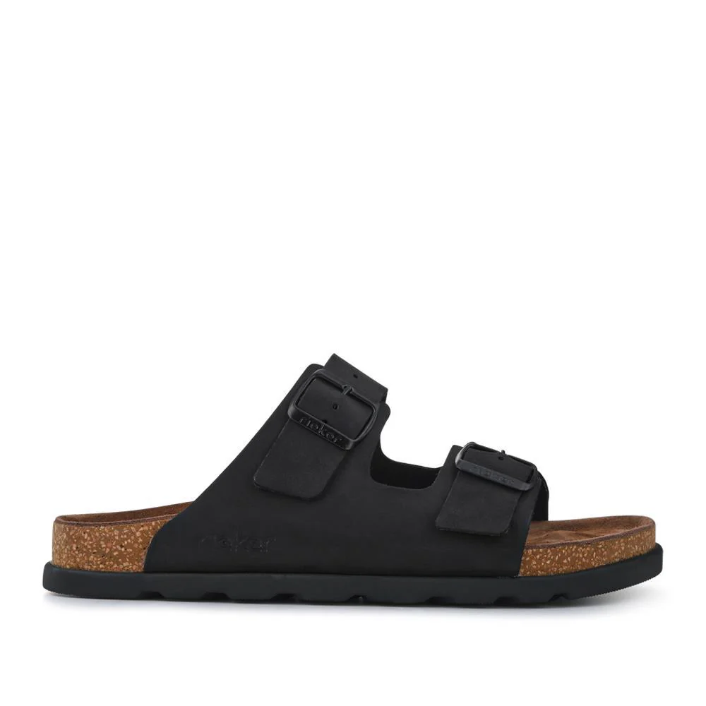 Extra-Wide Leather Mule Sandals - RKR41533 / 326 940 - Black - Image 2