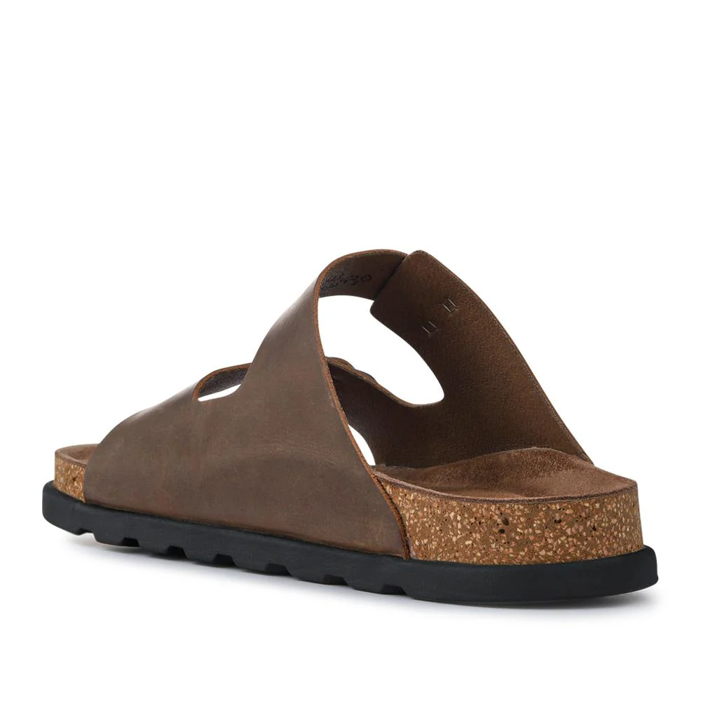Extra-Wide Leather Mule Sandals - RKR41533 / 326 940 - Brown - Image 2