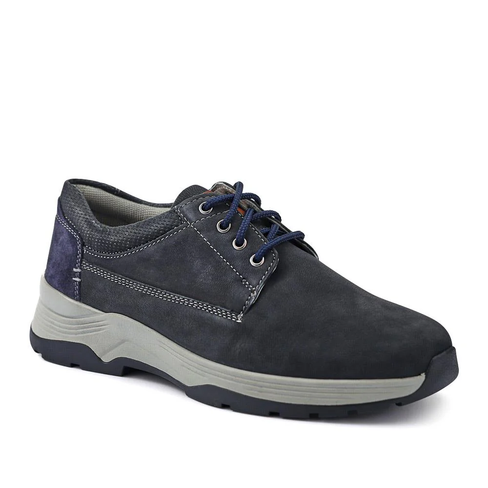 Extra-Wide Lightweight Lace-Up Shoes - GINO / 327 072 - Navy