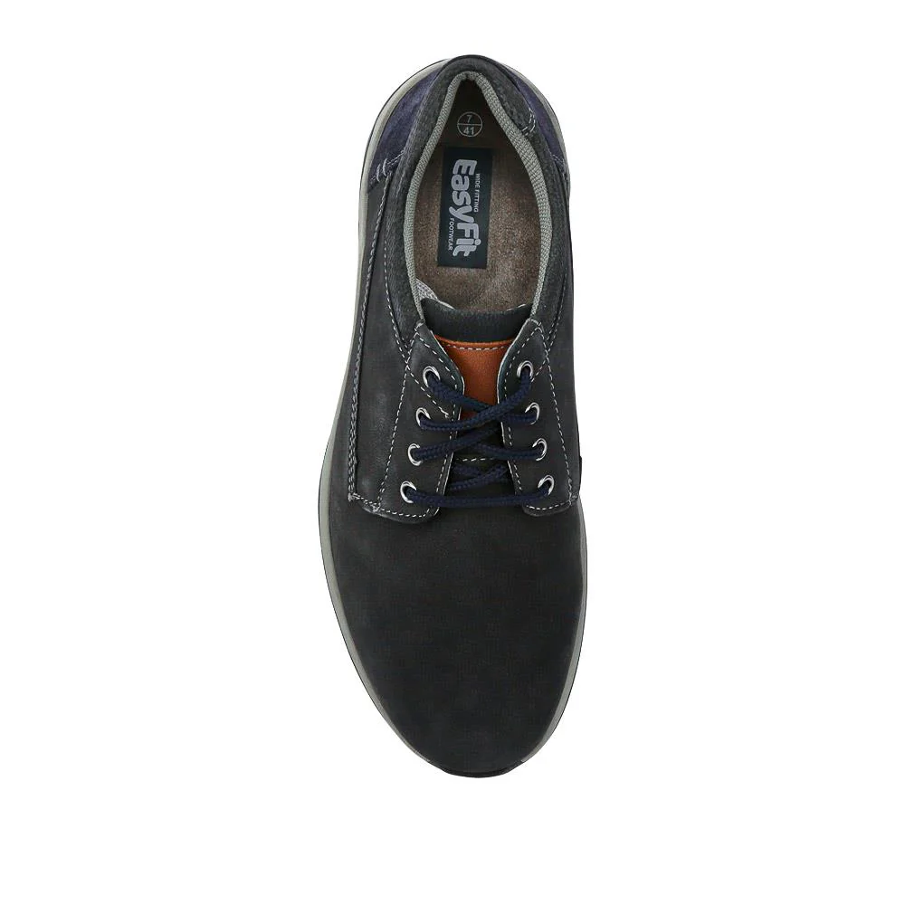Extra-Wide Lightweight Lace-Up Shoes - GINO / 327 072 - Navy - Image 4