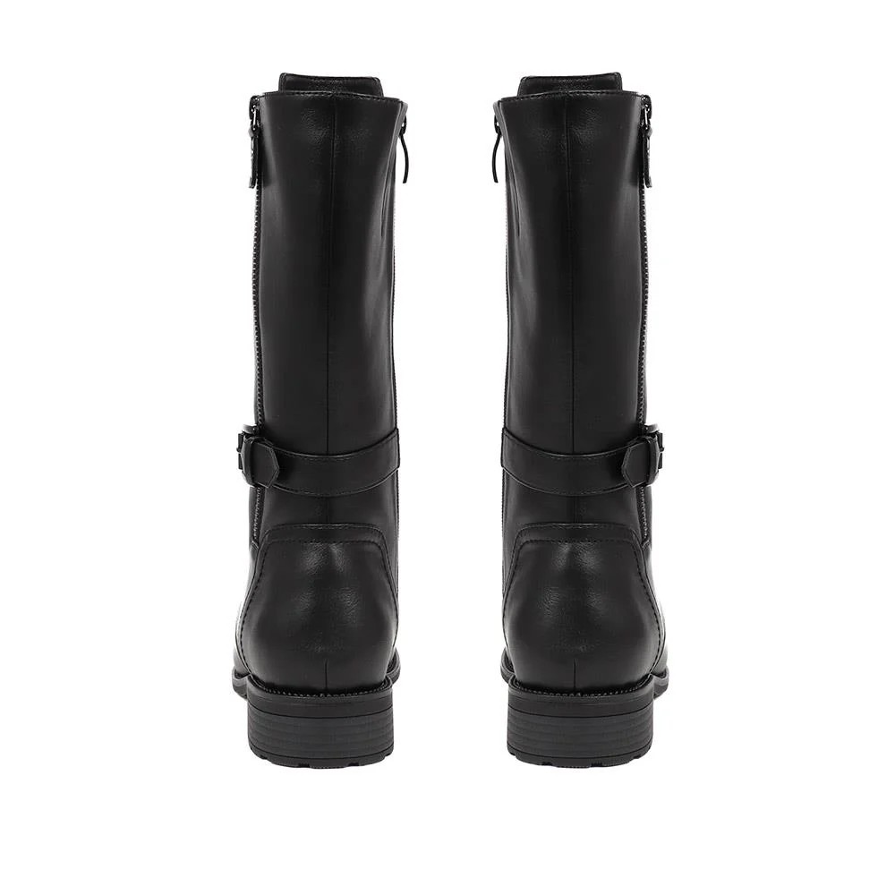 Extra-Wide Long Lace-Up Boots - KACEY / 324 704 - Black - Image 3
